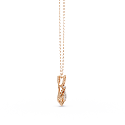 Cat Shape Pear Cut Lab Grown Unique Rose Gold Diamond Pendant - HIGHCARAT DIAMONDS