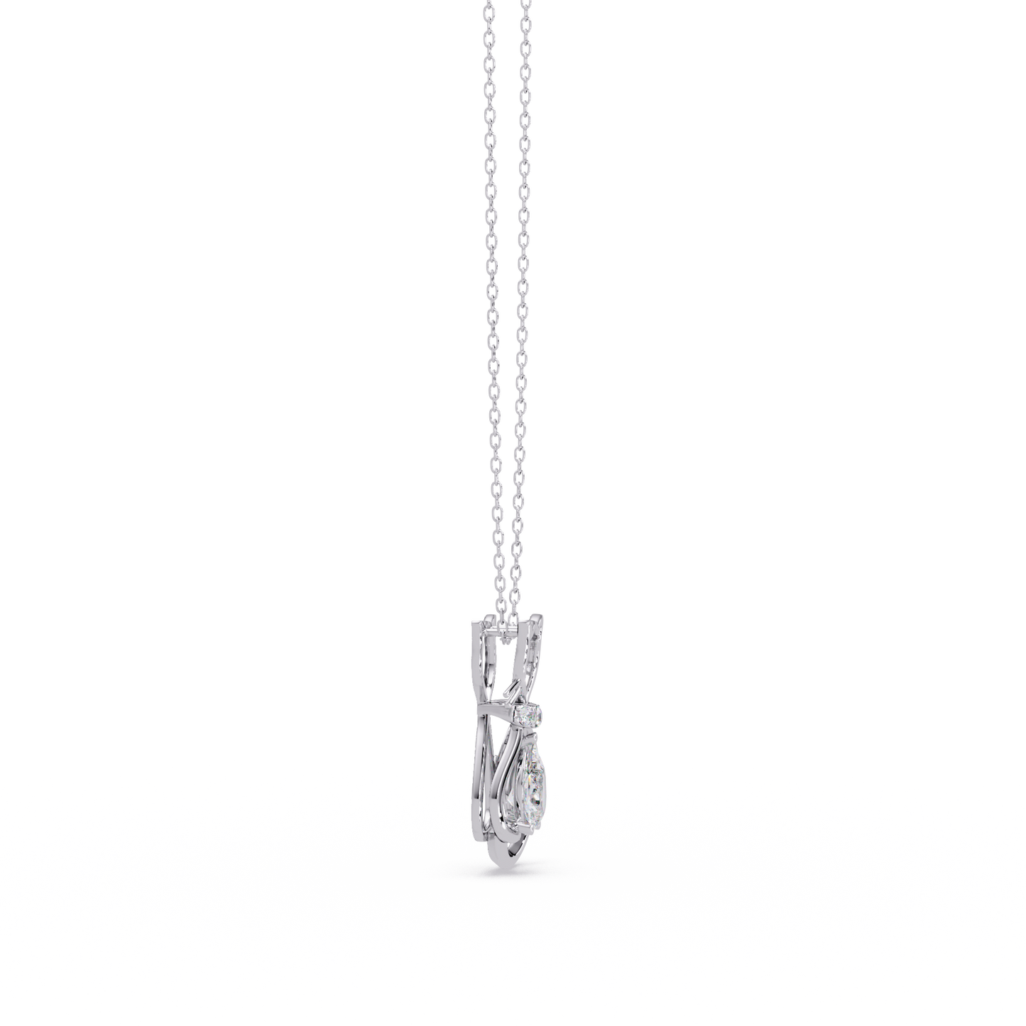 Cat Shape Pear Cut Lab Grown Unique Rose Gold Diamond Pendant - HIGHCARAT DIAMONDS