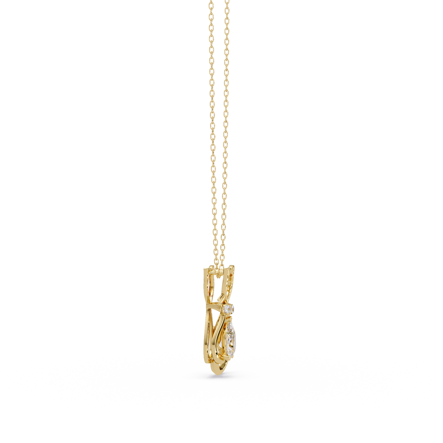 Cat Shape Pear Cut Lab Grown Unique Rose Gold Diamond Pendant - HIGHCARAT DIAMONDS