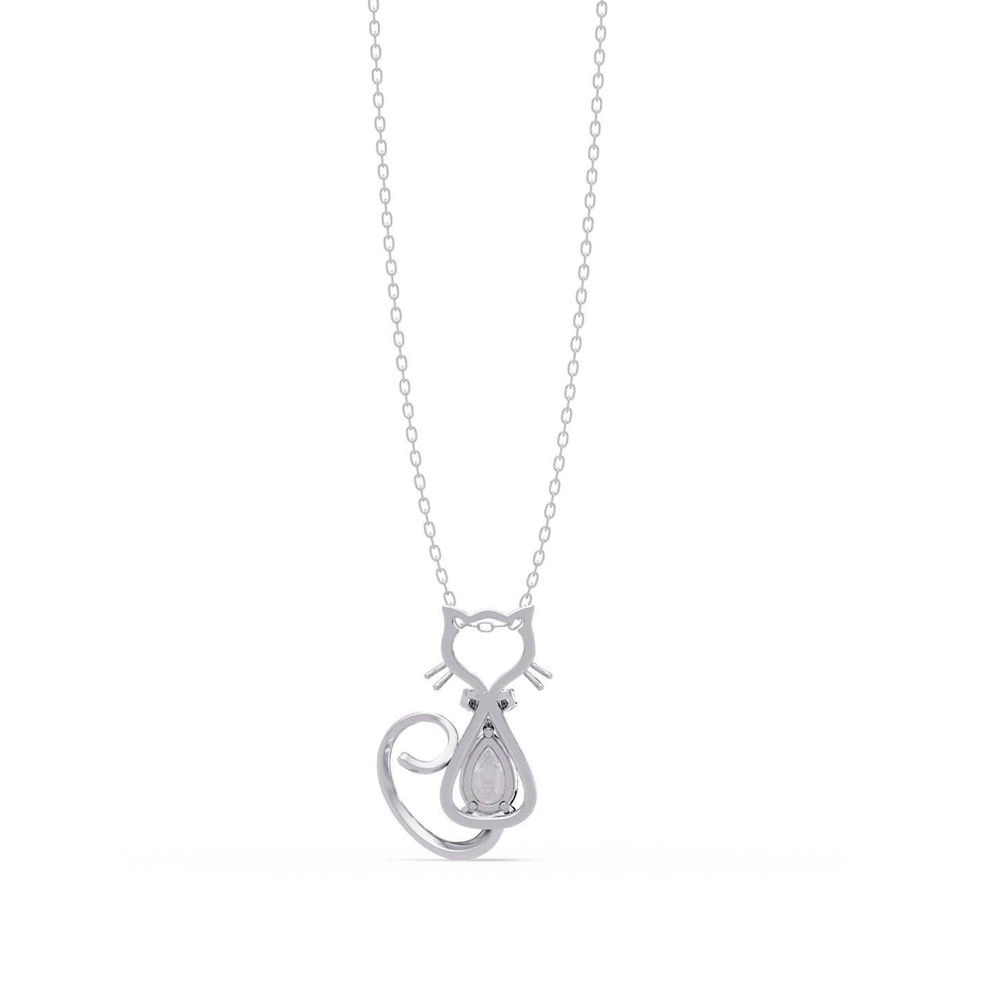 Cat Shape Pear Cut Lab Grown Unique Rose Gold Diamond Pendant - HIGHCARAT DIAMONDS