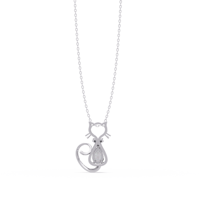 Cat Shape Pear Cut Lab Grown Unique Rose Gold Diamond Pendant - HIGHCARAT DIAMONDS