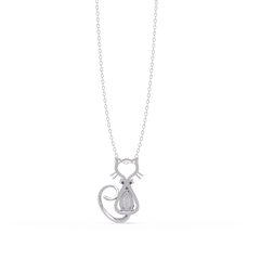 Cat Shape Pear Cut Lab Grown Unique Rose Gold Diamond Pendant - HIGHCARAT DIAMONDS