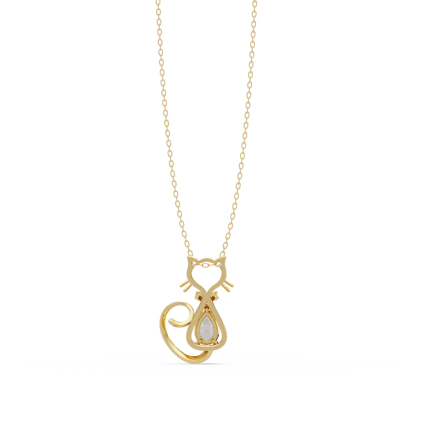 Cat Shape Pear Cut Lab Grown Unique Rose Gold Diamond Pendant - HIGHCARAT DIAMONDS