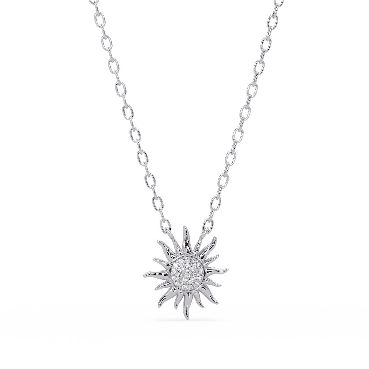 Celestial Sunburst Lab Grown Diamond Pendant Necklace - HIGHCARAT DIAMONDS