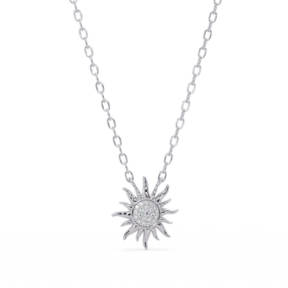 Celestial Sunburst Lab Grown Diamond Pendant Necklace - HIGHCARAT DIAMONDS