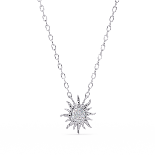 Celestial Sunburst Lab Grown Diamond Pendant Necklace - HIGHCARAT DIAMONDS