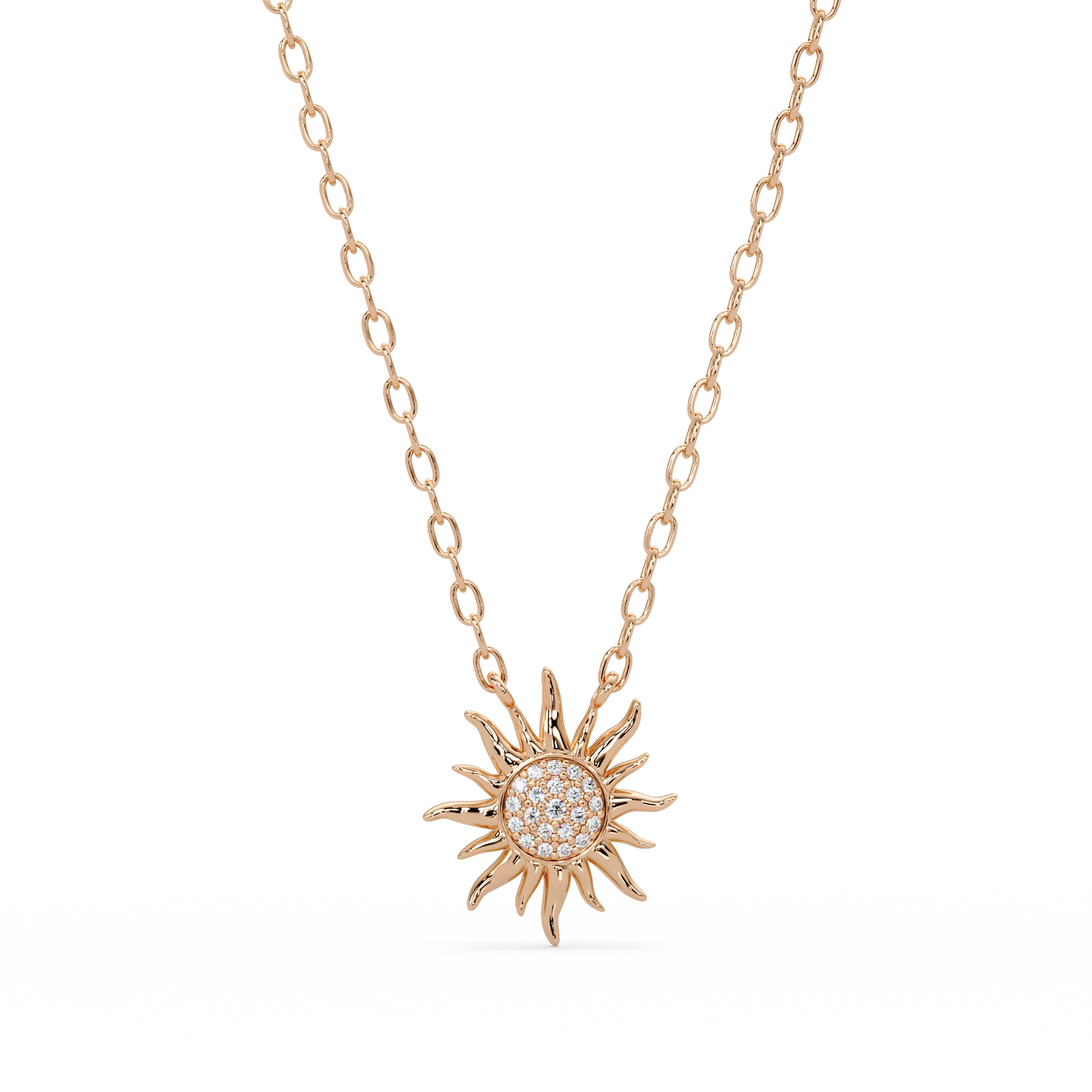 Celestial Sunburst Lab Grown Diamond Pendant Necklace - HIGHCARAT DIAMONDS