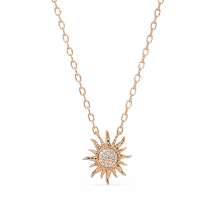 Celestial Sunburst Lab Grown Diamond Pendant Necklace - HIGHCARAT DIAMONDS