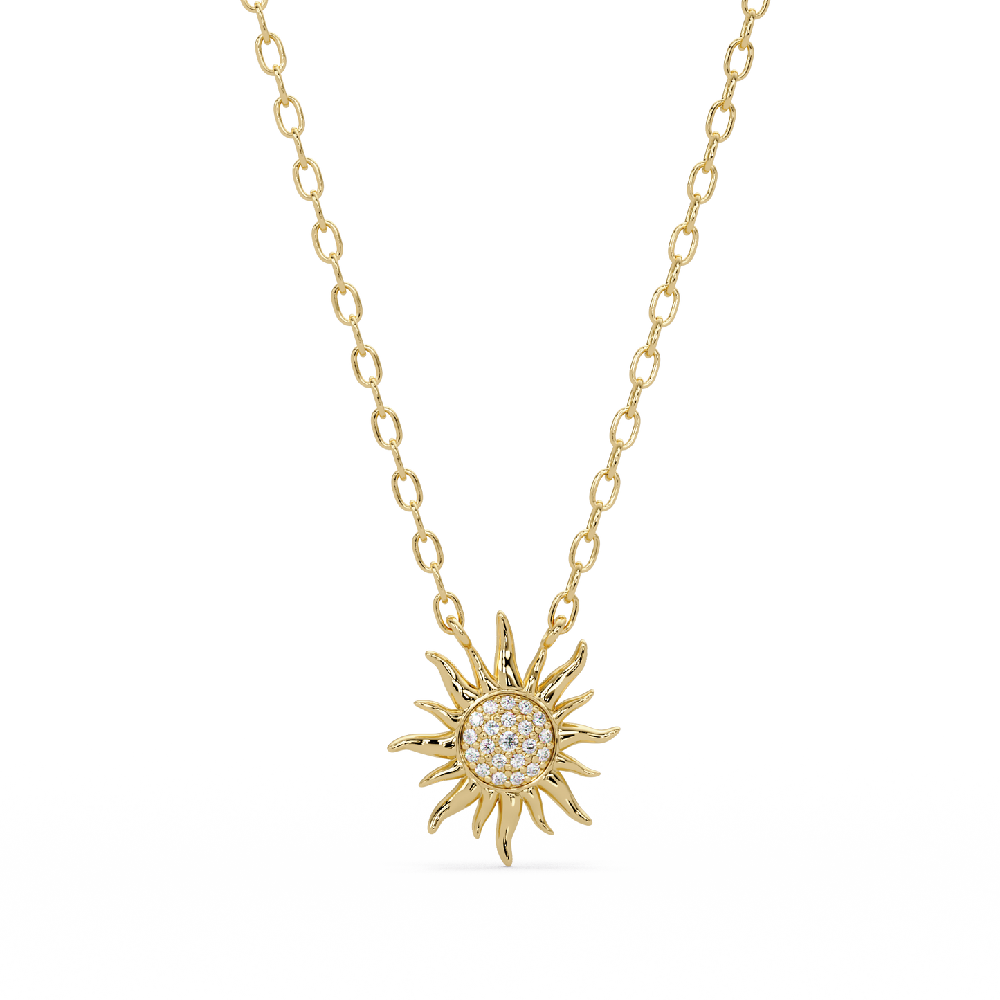 Celestial Sunburst Lab Grown Diamond Pendant Necklace - HIGHCARAT DIAMONDS
