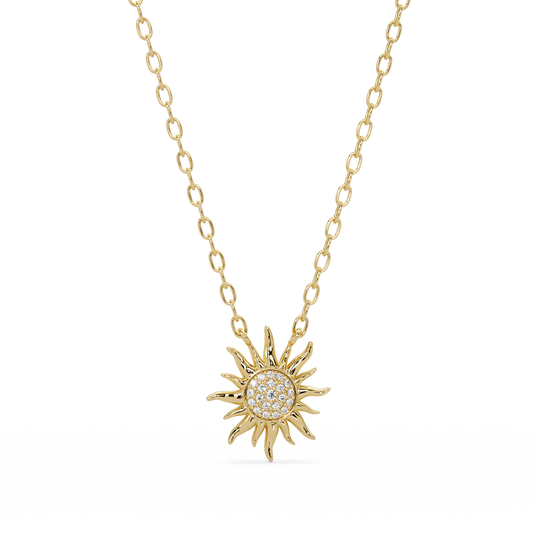 Celestial Sunburst Lab Grown Diamond Pendant Necklace - HIGHCARAT DIAMONDS