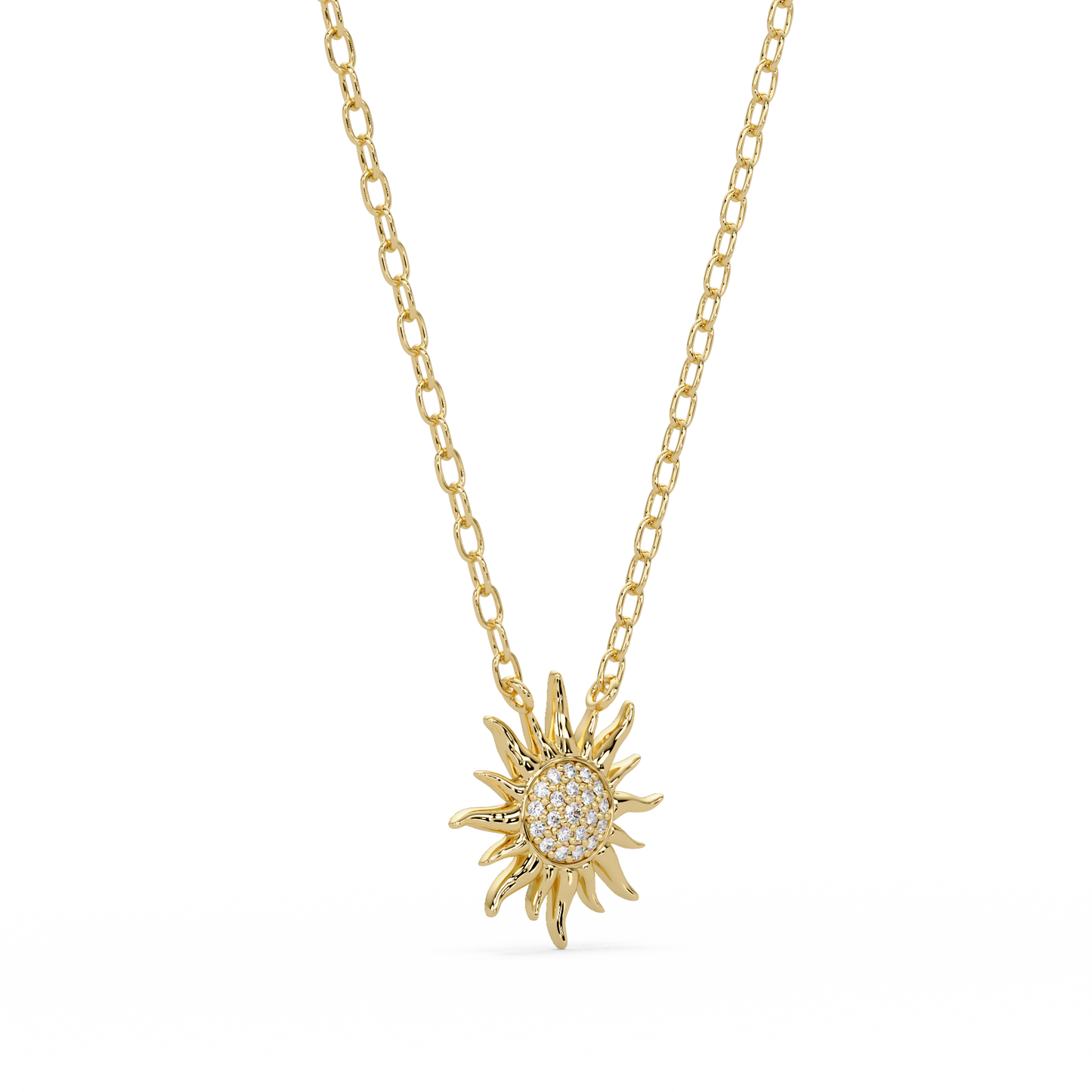 Celestial Sunburst Lab Grown Diamond Pendant Necklace - HIGHCARAT DIAMONDS