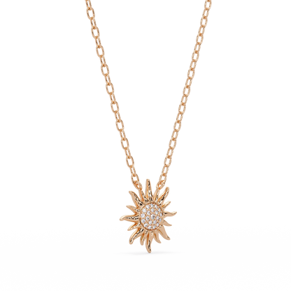Celestial Sunburst Lab Grown Diamond Pendant Necklace - HIGHCARAT DIAMONDS