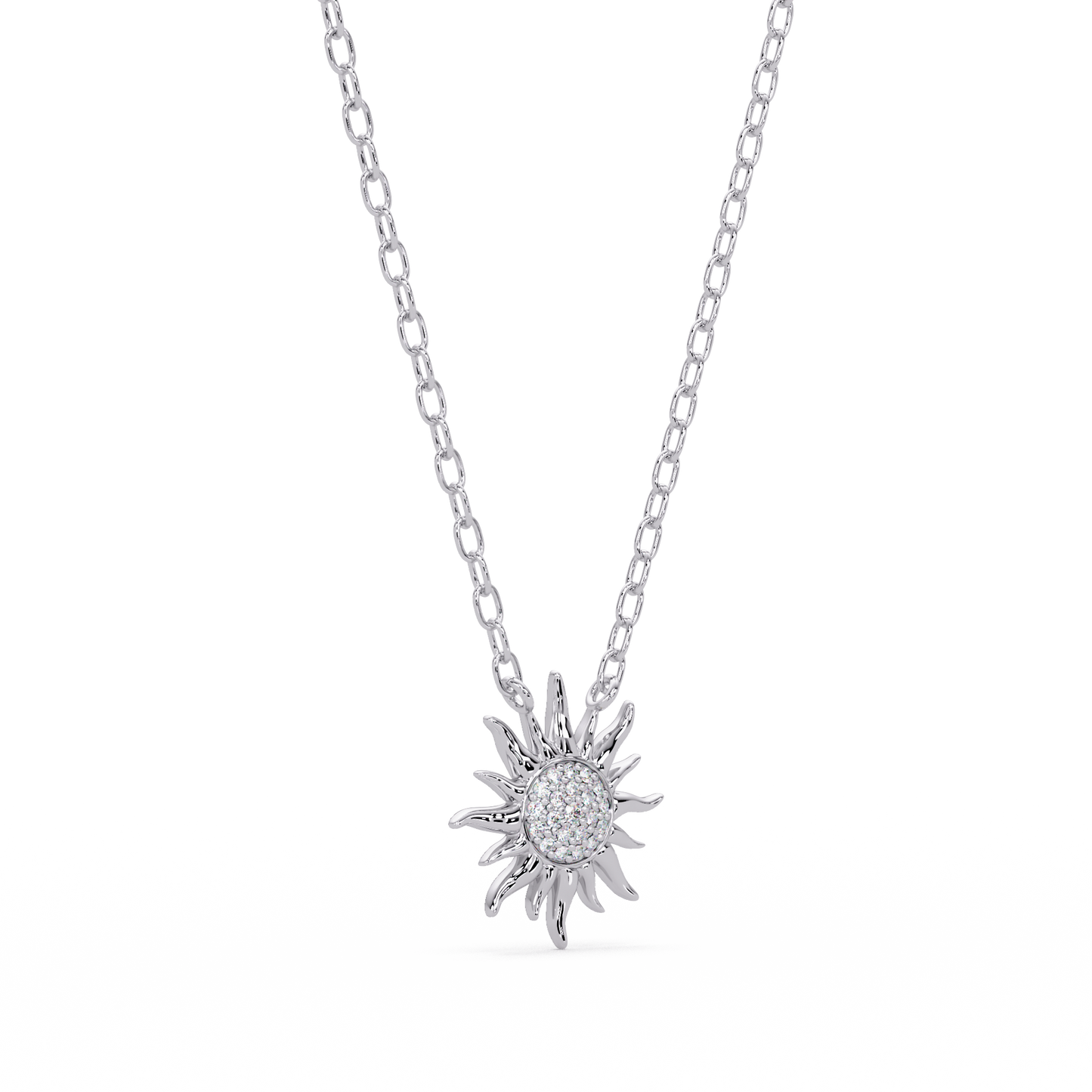 Celestial Sunburst Lab Grown Diamond Pendant Necklace - HIGHCARAT DIAMONDS
