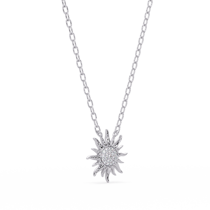 Celestial Sunburst Lab Grown Diamond Pendant Necklace - HIGHCARAT DIAMONDS