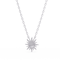 Celestial Sunburst Lab Grown Diamond Pendant Necklace - HIGHCARAT DIAMONDS