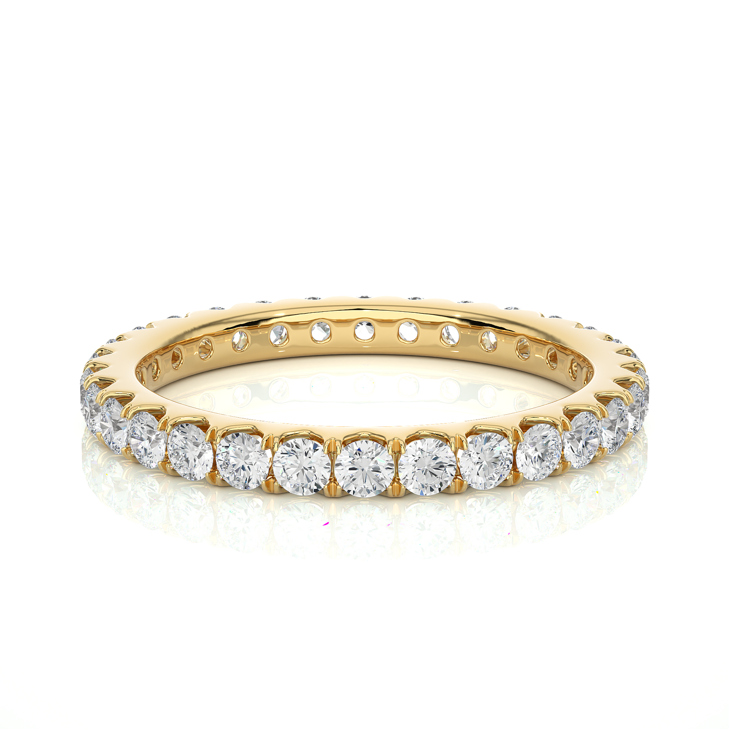 Channel Set Lab Grown Diamond Eternity Band , 14K White Gold, Yellow Gold Or Rose Gold Band For Gifted By Brother Birthday - HIGHCARAT DIAMONDS