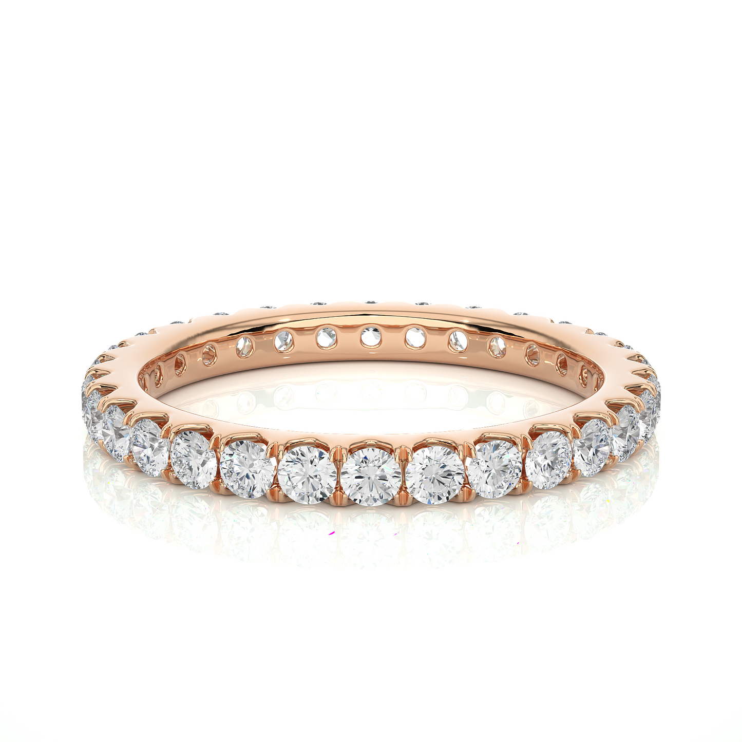 Channel Set Lab Grown Diamond Eternity Band , 14K White Gold, Yellow Gold Or Rose Gold Band For Gifted By Brother Birthday - HIGHCARAT DIAMONDS