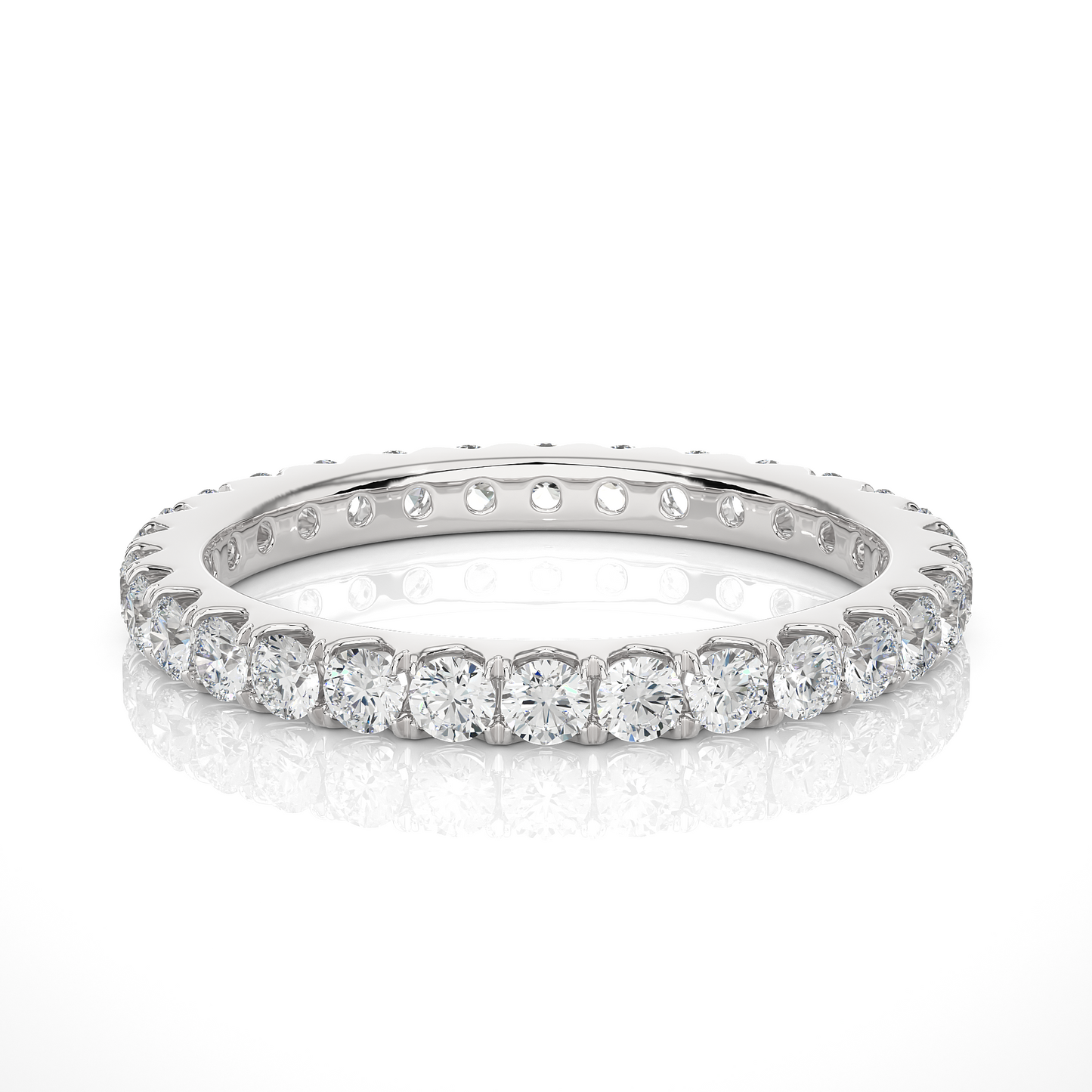 Channel Set Lab Grown Diamond Eternity Band , 14K White Gold, Yellow Gold Or Rose Gold Band For Gifted By Brother Birthday - HIGHCARAT DIAMONDS