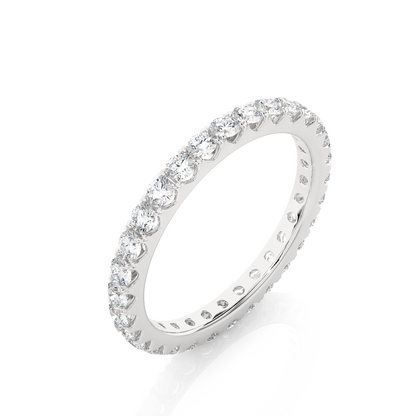 Channel Set Lab Grown Diamond Eternity Band , 14K White Gold, Yellow Gold Or Rose Gold Band For Gifted By Brother Birthday - HIGHCARAT DIAMONDS