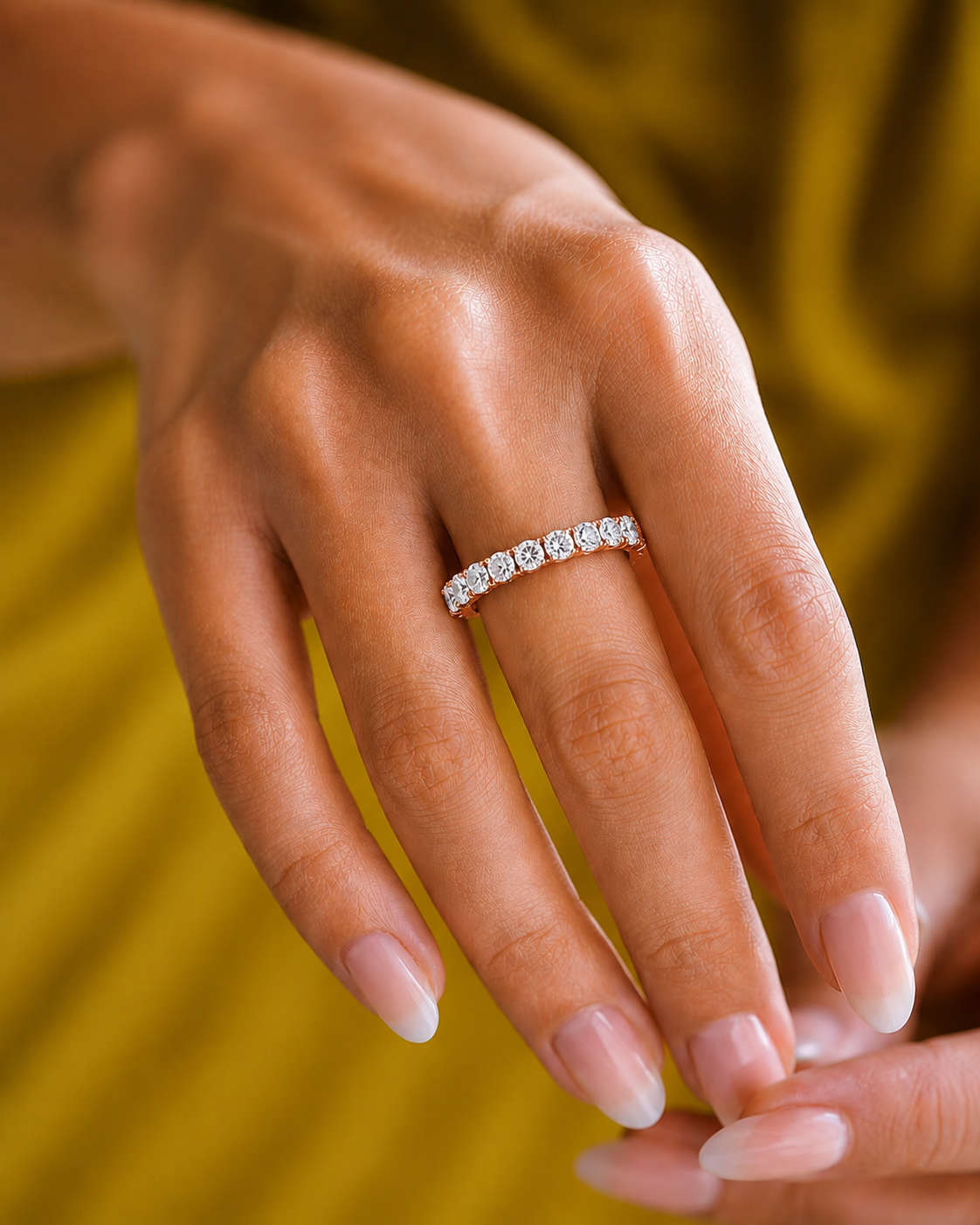 Channel Set Lab Grown Diamond Eternity Band , 14K White Gold, Yellow Gold Or Rose Gold Band For Gifted By Brother Birthday - HIGHCARAT DIAMONDS