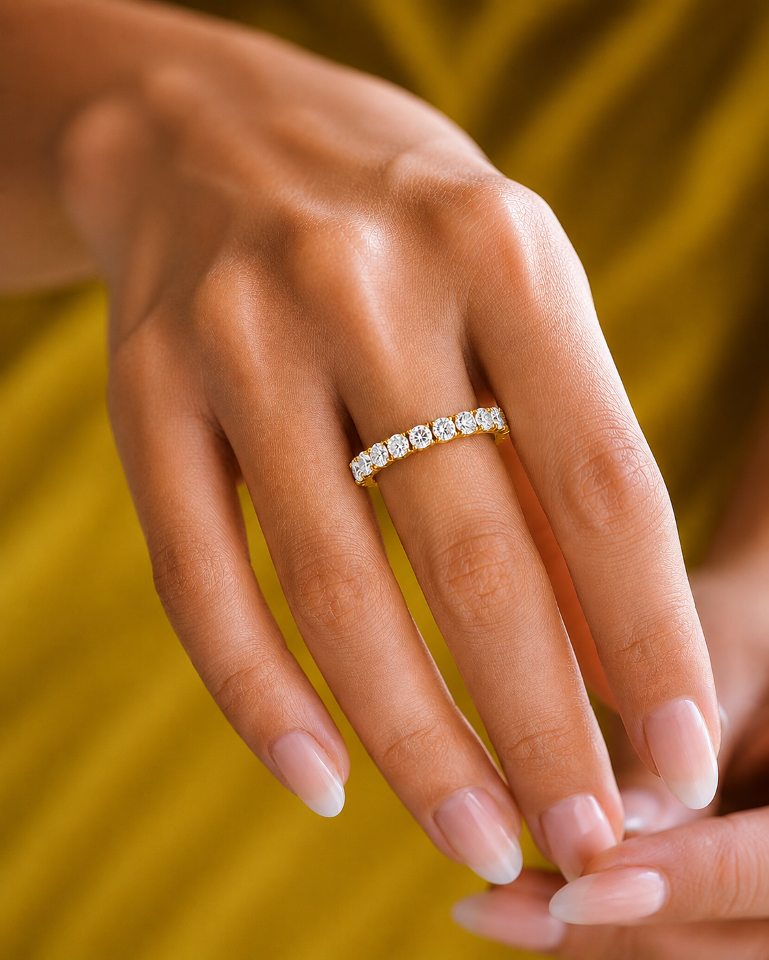 Channel Set Lab Grown Diamond Eternity Band , 14K White Gold, Yellow Gold Or Rose Gold Band For Gifted By Brother Birthday - HIGHCARAT DIAMONDS