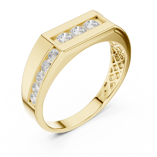 Round Shape Lab Grown Diamond Every Day Shiny Brilliant Diamond Ring For Men Gift - HIGHCARAT DIAMONDS