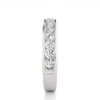 Channel Set Round Diamond Wedding Band Ring Timeless Sparkle For Women's In 14K Solid Gold - HIGHCARAT DIAMONDS