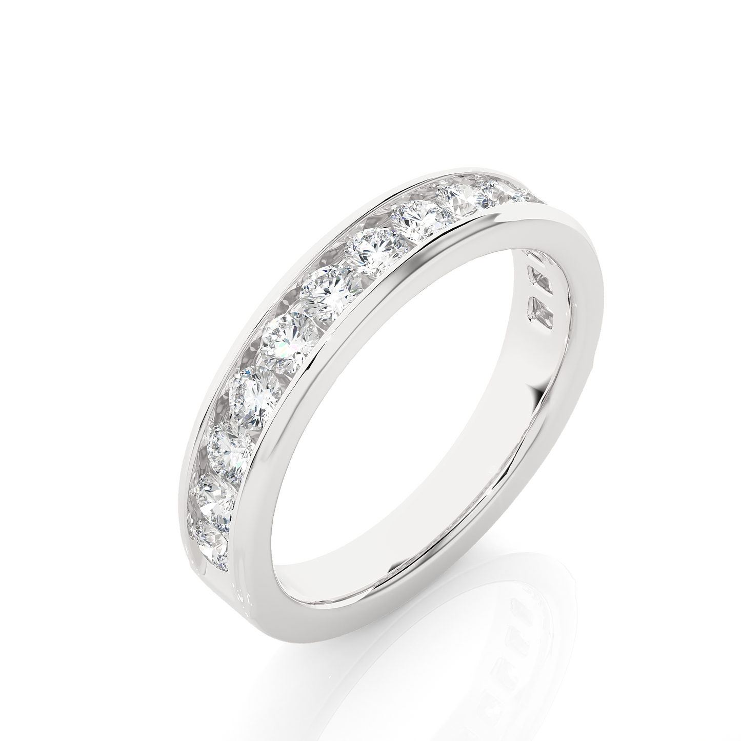 Channel Set Round Diamond Wedding Band Ring Timeless Sparkle For Women's In 14K Solid Gold - HIGHCARAT DIAMONDS
