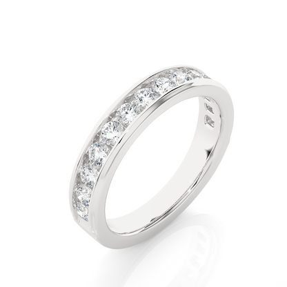 Channel Set Round Diamond Wedding Band Ring Timeless Sparkle For Women's In 14K Solid Gold - HIGHCARAT DIAMONDS