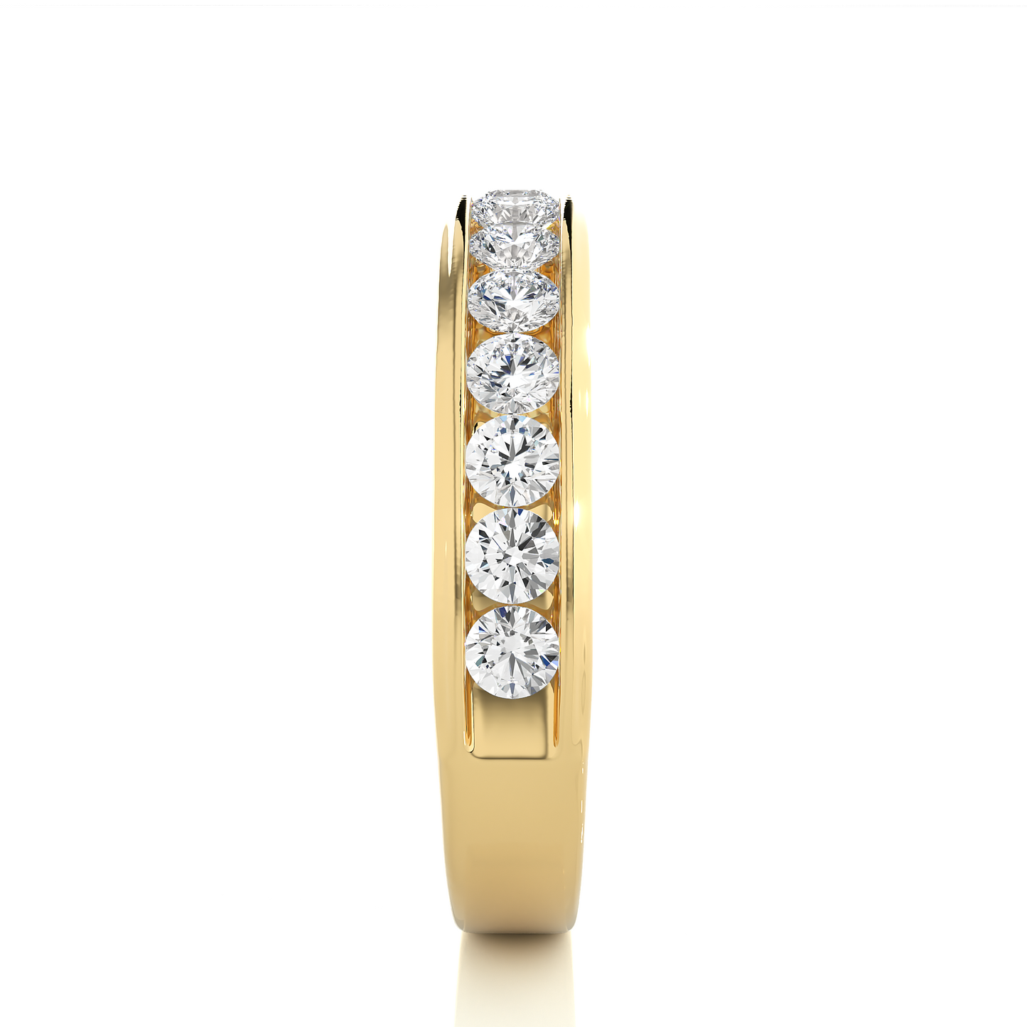 Channel Set Round Diamond Wedding Band Ring Timeless Sparkle For Women's In 14K Solid Gold - HIGHCARAT DIAMONDS