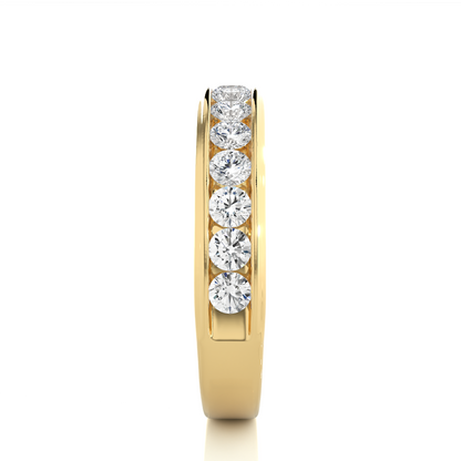 Channel Set Round Diamond Wedding Band Ring Timeless Sparkle For Women's In 14K Solid Gold - HIGHCARAT DIAMONDS