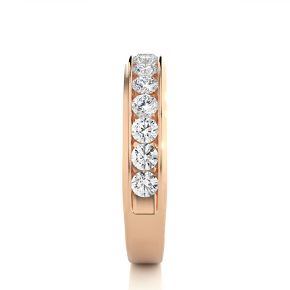 Channel Set Round Diamond Wedding Band Ring Timeless Sparkle For Women's In 14K Solid Gold - HIGHCARAT DIAMONDS