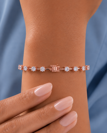Floating Lab Grown Round Diamond Line Bracelet