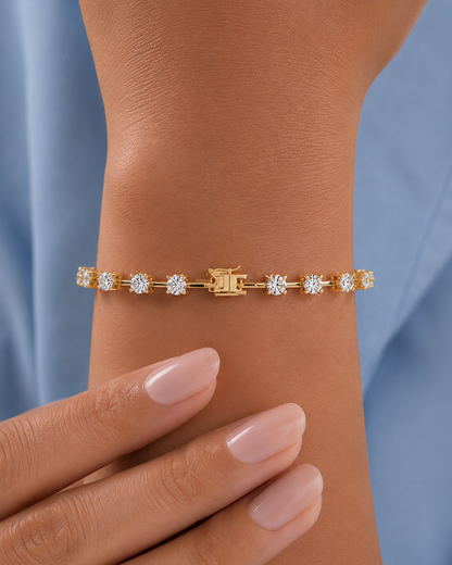 Floating Lab Grown Round Diamond Line Bracelet