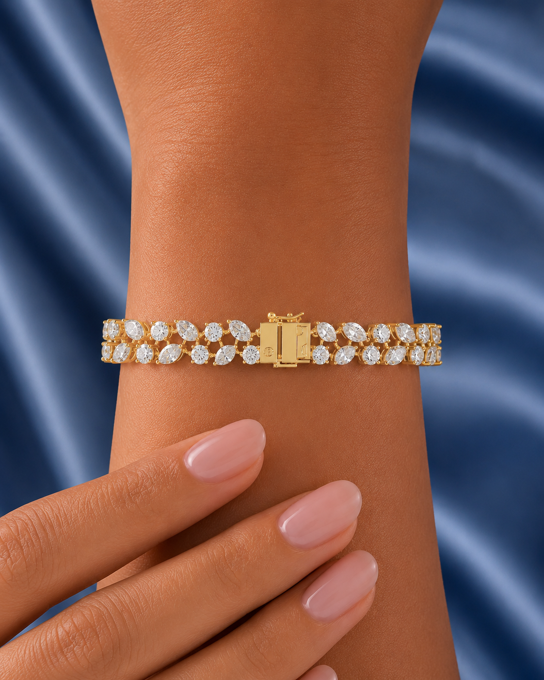 Multi Shape Lab Grown Diamond Floral Bracelet