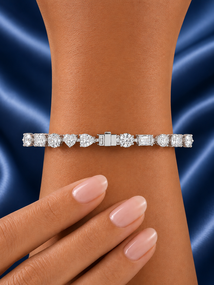 Mixed Shape Lab Grown Diamond Link Tennis Bracelet