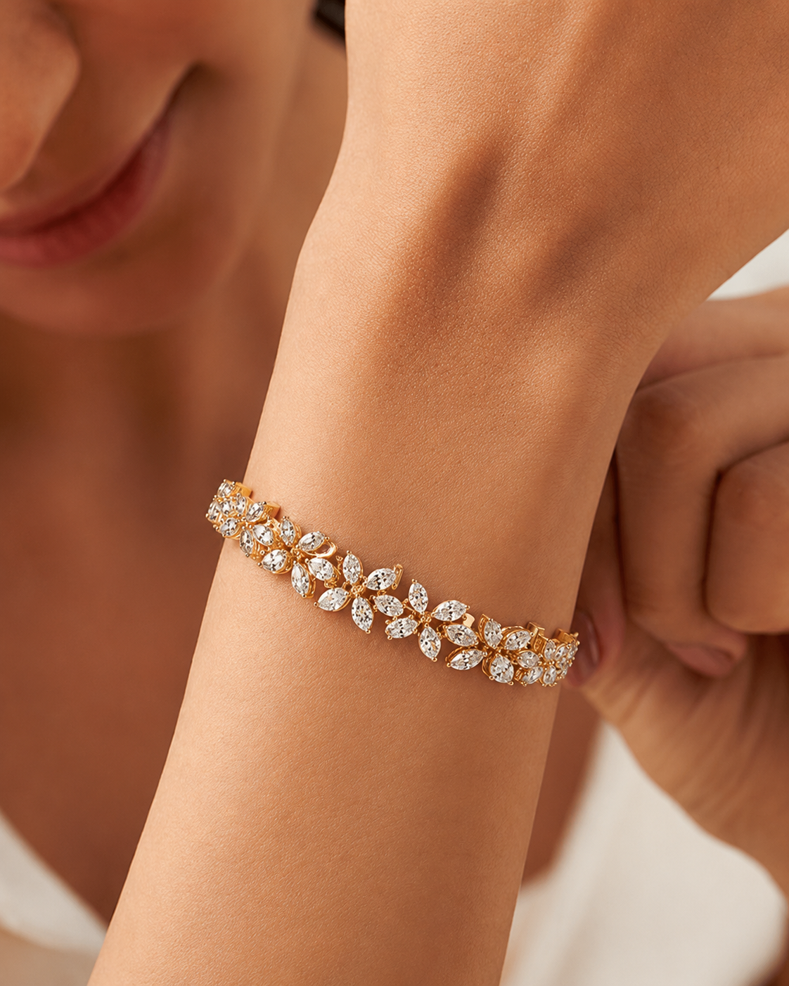 Lab Grown Marquise Diamond Cluster Bracelet