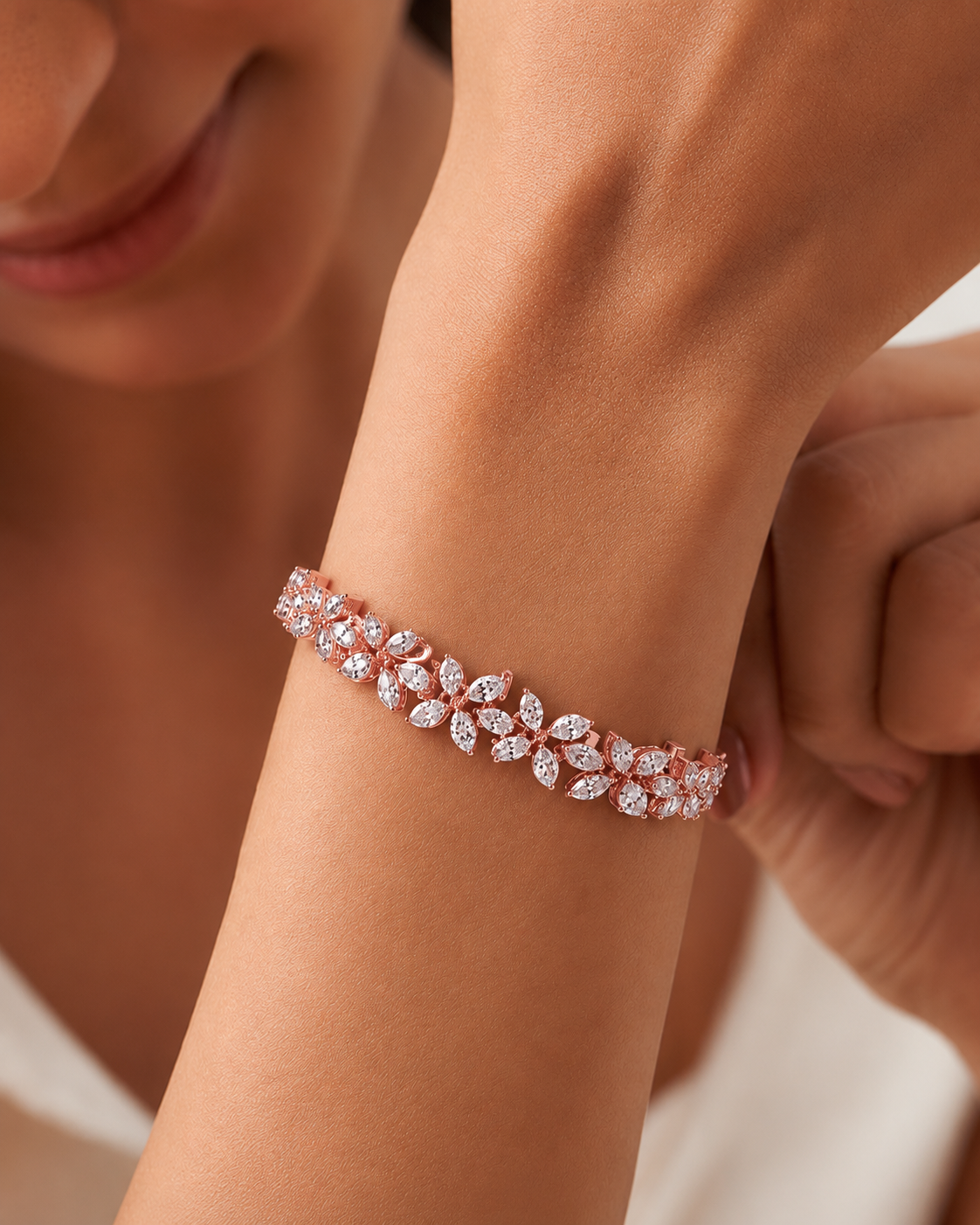 Lab Grown Marquise Diamond Cluster Bracelet