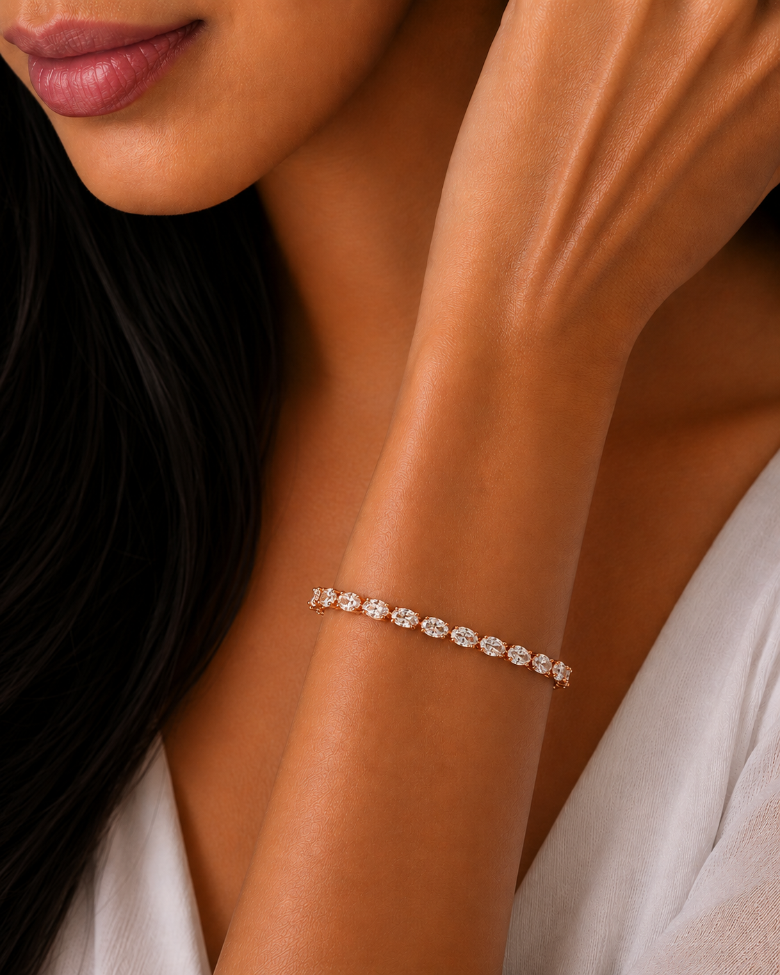 6.72 Ct Oval Cut Diamond Tennis Bracelet
