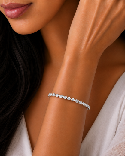 6.72 Ct Oval Cut Diamond Tennis Bracelet