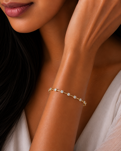Vintage Round Cut Diamond Tennis Bracelet