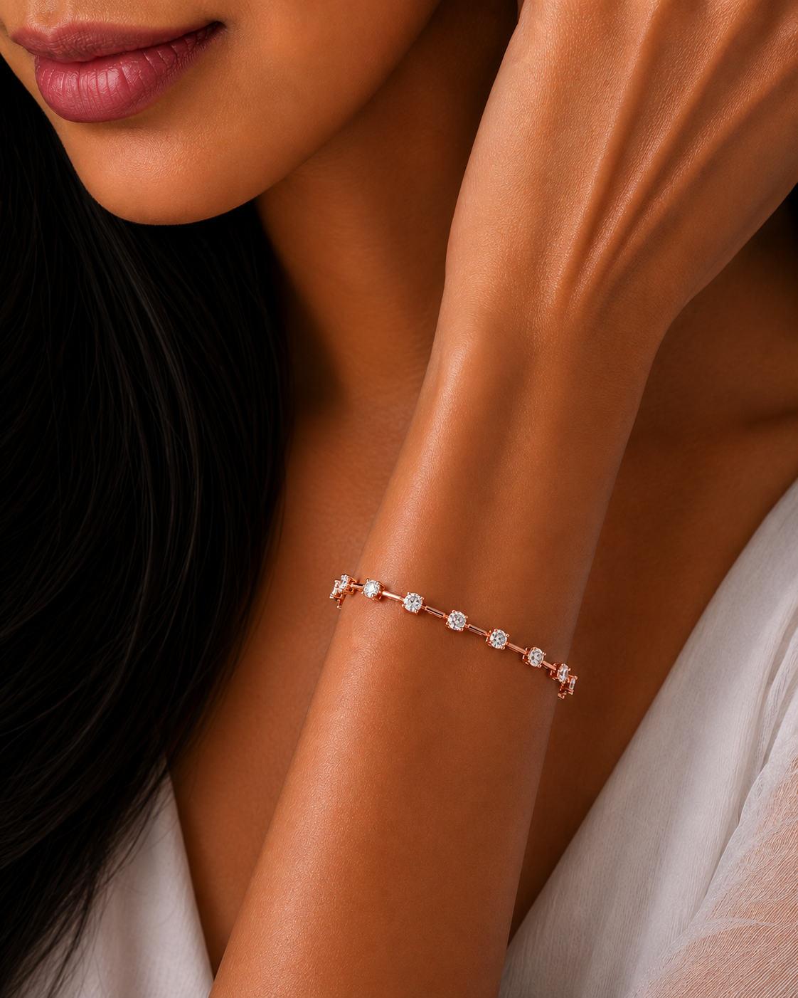 Vintage Round Cut Diamond Tennis Bracelet