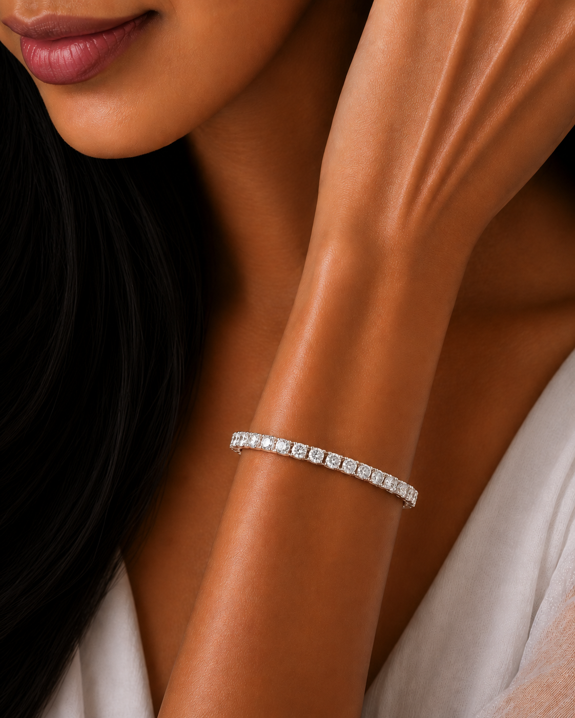 9.25 Ct Round Cut Lab Grown Diamond Tennis Bracelet