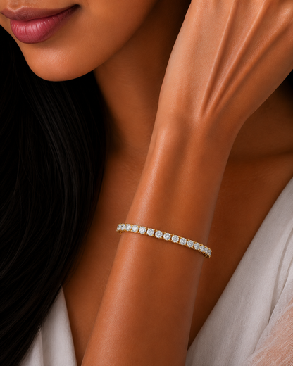 9.25 Ct Round Cut Lab Grown Diamond Tennis Bracelet