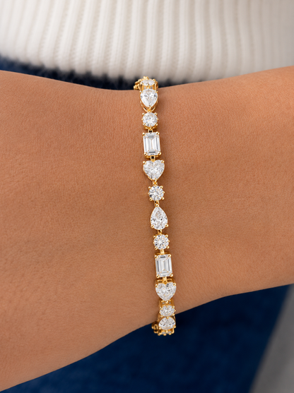 Mixed Shape Lab Grown Diamond Tennis Bracelet