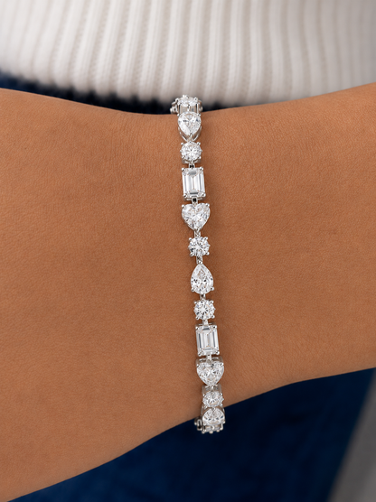 Mixed Shape Lab Grown Diamond Tennis Bracelet