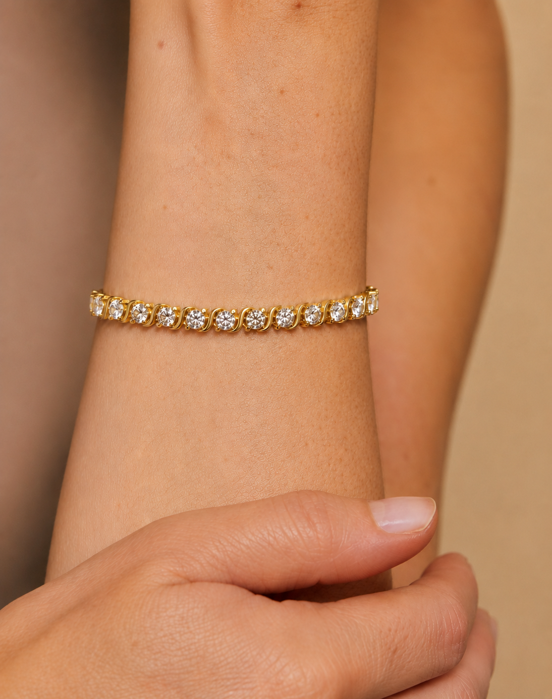 Diamond Swirl Link Lab Grown Diamond Tennis Bracelet