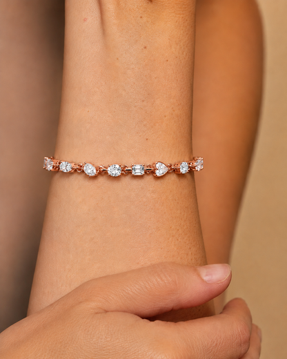 Multi Shape Lab Grown Diamond Tennis Bracelet