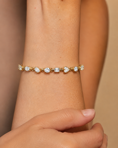 Multi Shape Lab Grown Diamond Tennis Bracelet