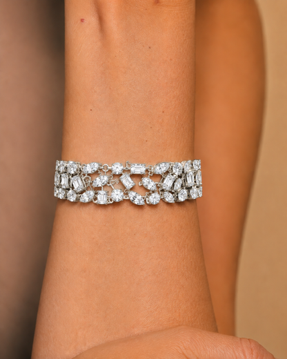 Mixed Shape Lab grown Diamond Wide Bracelet
